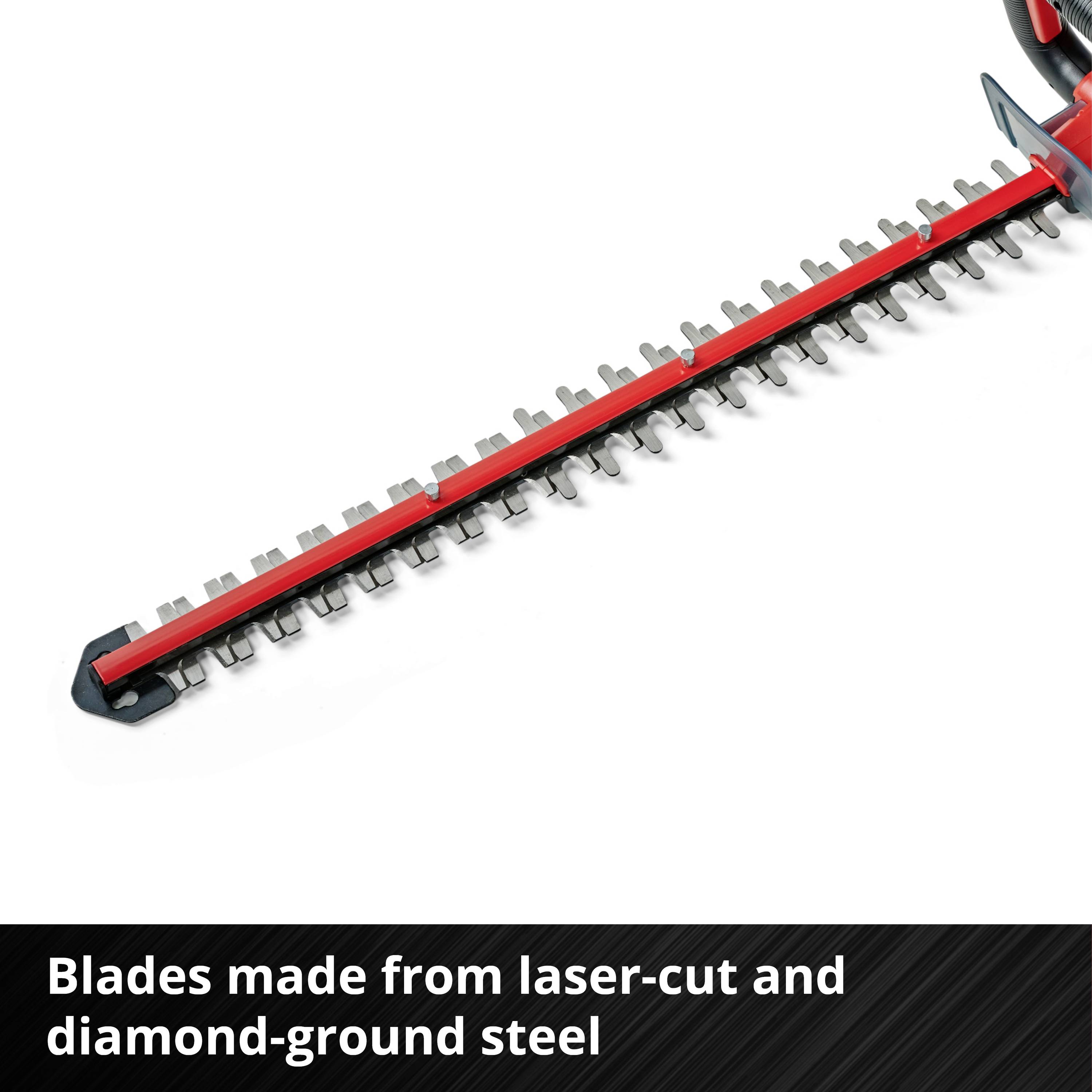 Knives made from laser-cut and diamond-ground steel: key component of a hedge trimmer for precise hedge maintenance.