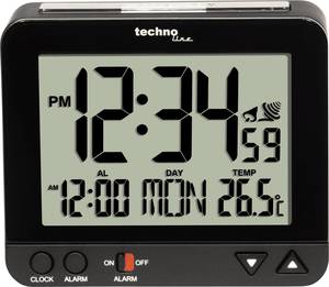 Techno Line  WT 195  Radio  Alarm clock  Black  Alarm times 1