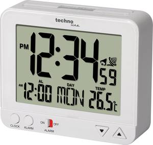 Techno Line  WT 195 WHITE  Radio  Alarm clock  White  Alarm times 1    Large display