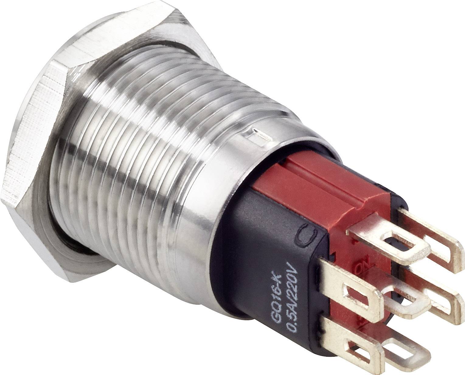 TRU COMPONENTS TC-7494776 TC-GQ16-KF-11D/J/41RGB/12V/S Tamper-proof pushbutton 48 V DC 2 A 1 x Off/(On) momentary Red , -1