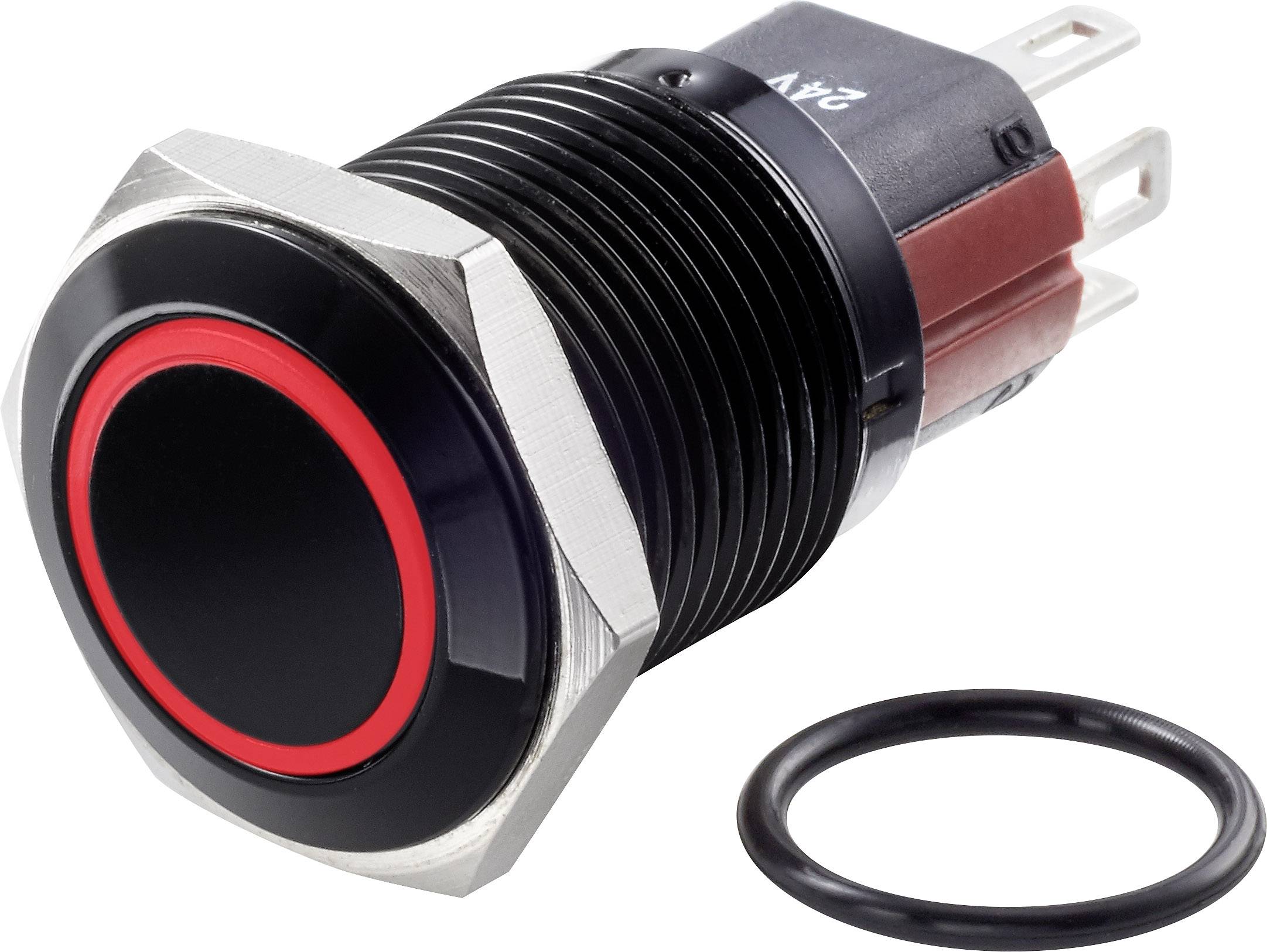 TRU COMPONENTS TC-7494888 TC-GQ16-KF-11ZE/J/R/12V/A Tamper-proof pushbutton 48 V DC 2 A 1 x Off/On latch Red IP65 1 pc(s-0