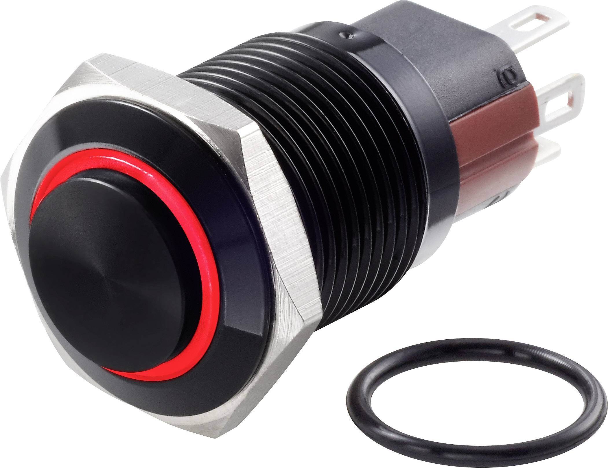 TRU COMPONENTS TC-7495072 TC-GQ16-KH-11E/J/R/12V/A Tamper-proof pushbutton 48 V DC 2 A 1 x Off/(On) momentary Red IP65 1-0