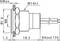 Technical drawing of a cylindrical plug with dimensions. Diameter: 16 mm, Length: approximately 150 mm. Thread: M14x1.