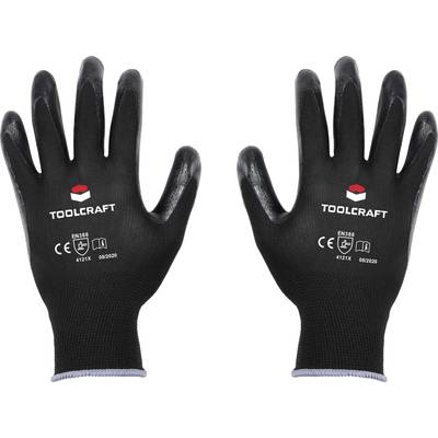 TOOLCRAFT  TO-5621526 Polyester, Nitrile Protective glove Size (gloves): 7 EN 388   CAT II 1 Pair