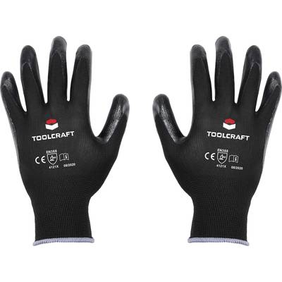 TOOLCRAFT TO-5621532 Polyester, Nitrile Protective glove Size (gloves): 9 EN 388 CAT II 1 Pair