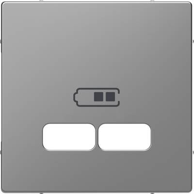 A grey light switch with two white buttons and a battery symbol above, suggesting an energy-saving function.