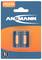 Packaging containing two CR123A Lithium batteries by Ansmann. Suitable for high-energy consumption devices.