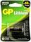 'GP Lithium Pro CR123A' battery in packaging. Promises 40% more power. Suitable for devices requiring CR123 batteries.