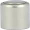 A silver, cylindrical metal door stop.