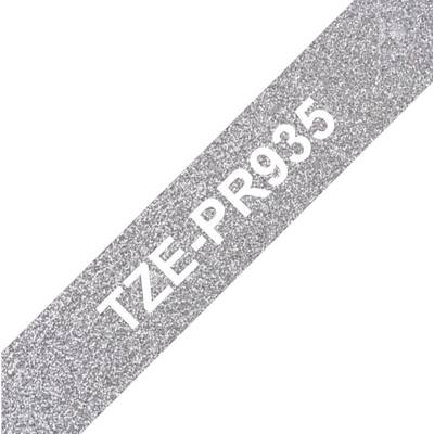 Silver glittery ribbon with white inscription 'TZE-PR935' running diagonally across the image.