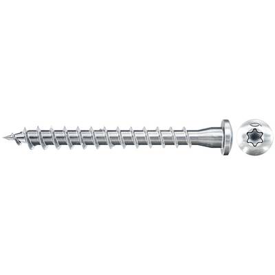 A silver Torx-head screw shown horizontally, with a threaded shaft and sharp tip, isolated on a white background.