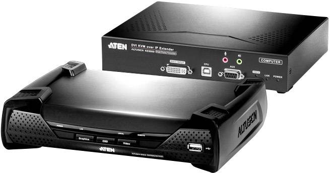ATEN KE6900-AX-G DVI, USB, RS232, Audio line out, Microphone input via RJ45 network cable 100 m