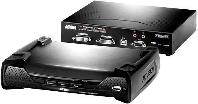 ATEN KE6940-AX-G DVI, USB, RS232, Audio line out, Microphone input via RJ45 network cable 100 m