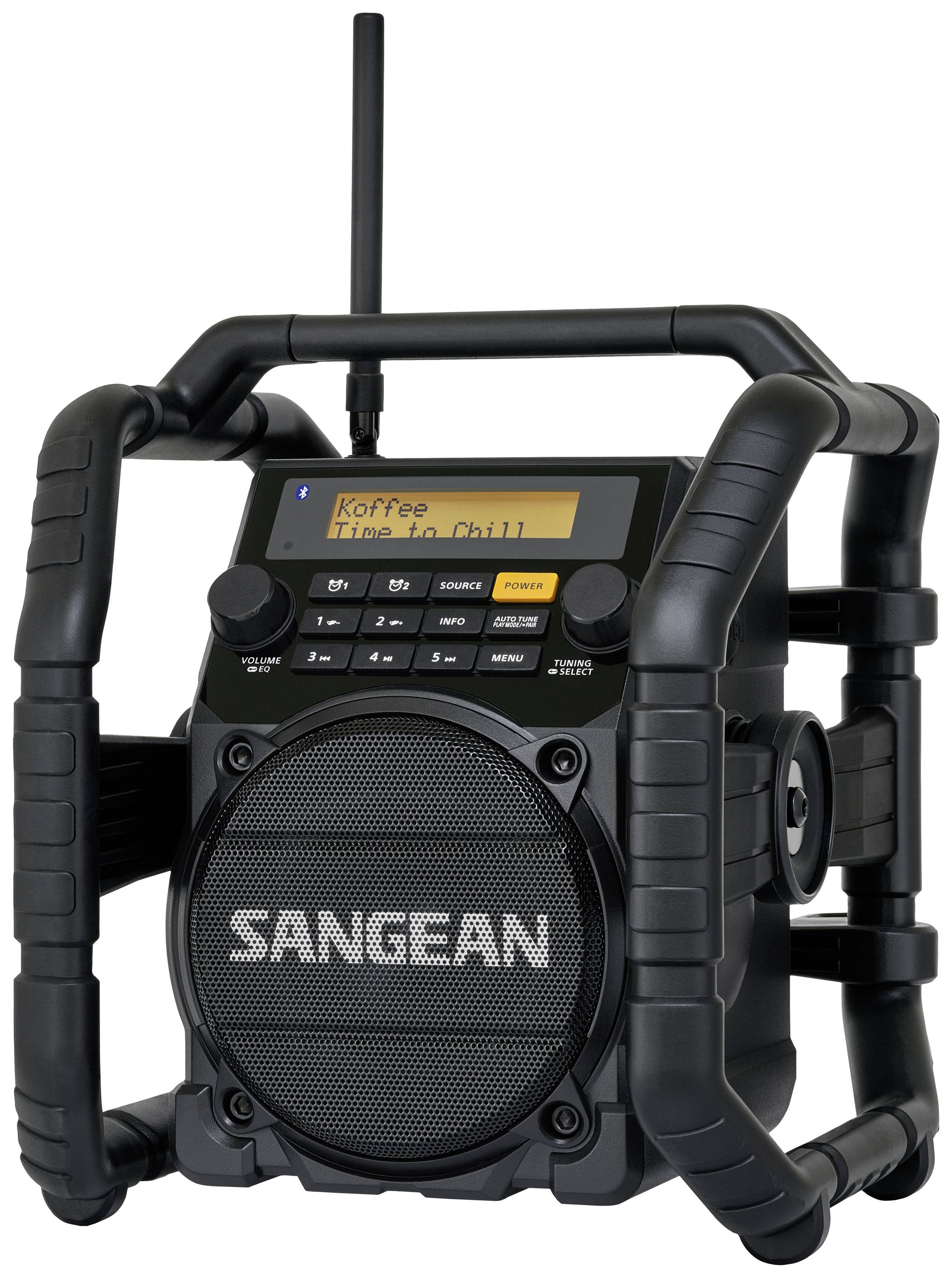 Sangean U-5 DBT Workplace radio DAB+, FM AUX, Bluetooth waterproof, dustproof, shockproof Black