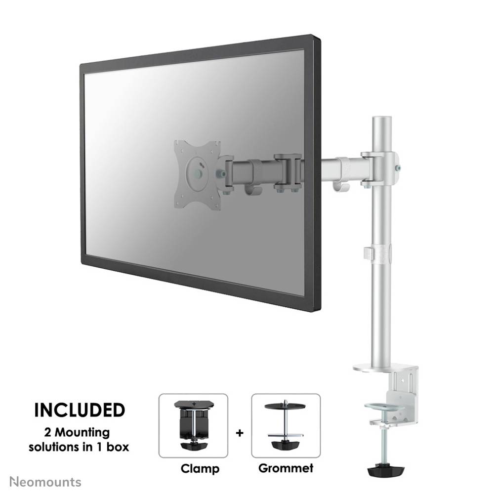 Neomounts NM-D135SILVER 1x Monitor desk mount 25,4 cm (10") - 76,2 cm (30") Tiltable, Swivelling Silver-7