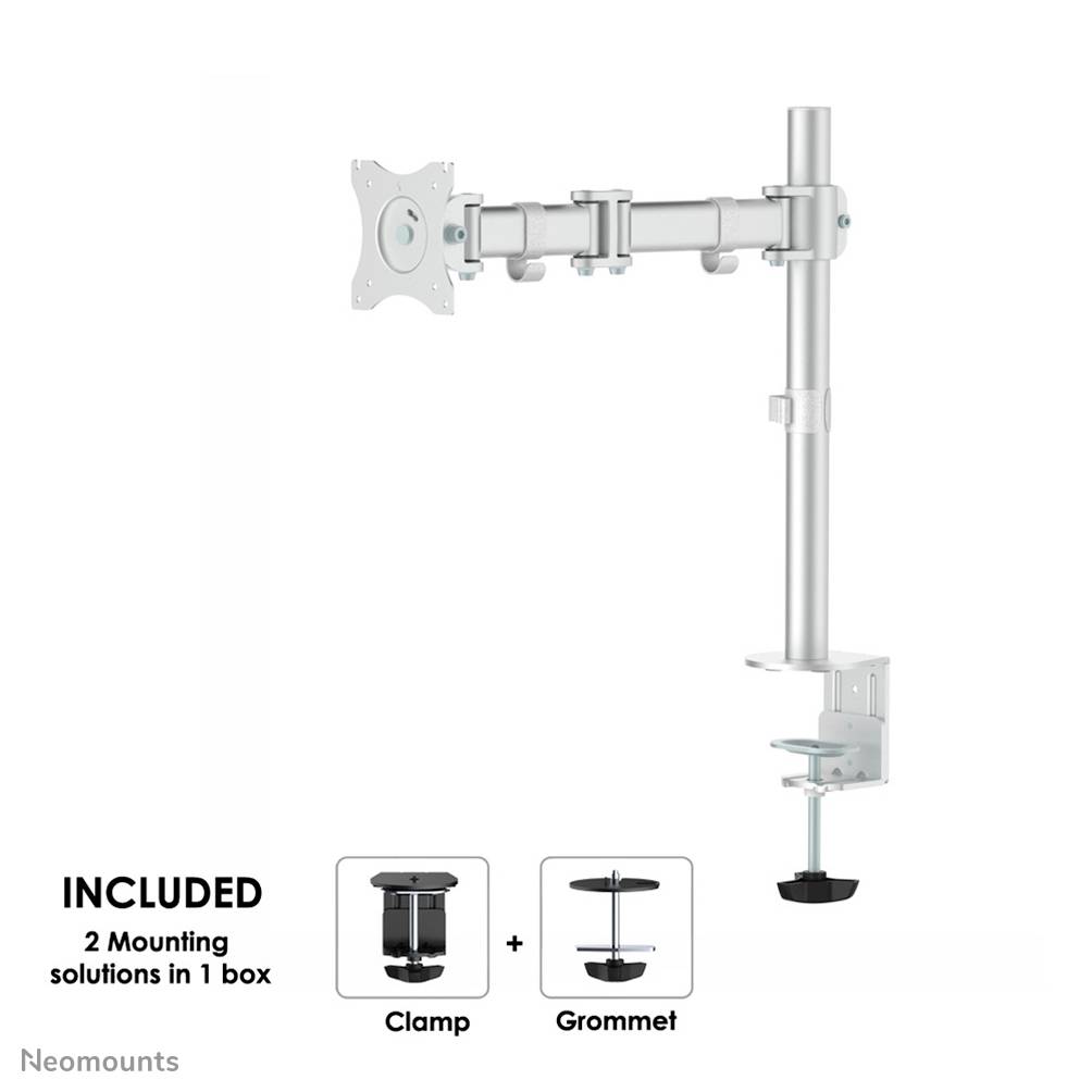 Neomounts NM-D135SILVER 1x Monitor desk mount 25,4 cm (10") - 76,2 cm (30") Tiltable, Swivelling Silver-8