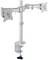 Metal monitor mount with two adjustable arms and desk clamp for attachment. Suitable for two monitors.