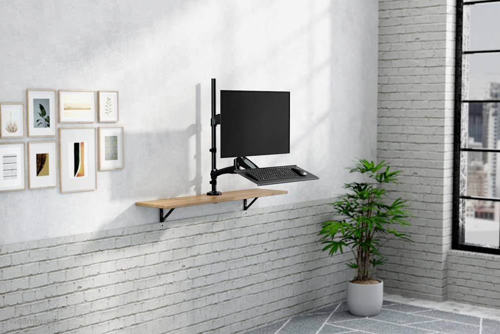 Neomounts Monitor desk mount FPMA-D500KEYB 1 Display(s) 25,4 cm (10") - 68,6 cm (27") Black Height-adjustable, Keyboard -5