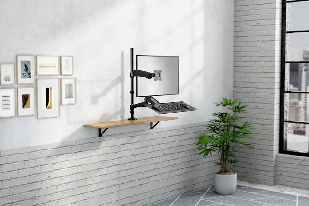 Neomounts Monitor desk mount FPMA-D500KEYB 1 Display(s) 25,4 cm (10") - 68,6 cm (27") Black Height-adjustable, Keyboard -6