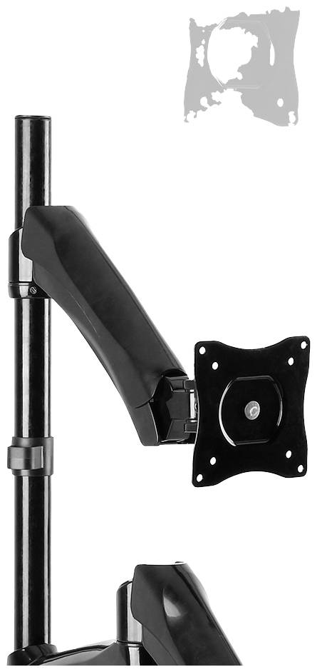 Neomounts Monitor desk mount FPMA-D500KEYB 1 Display(s) 25,4 cm (10") - 68,6 cm (27") Black Height-adjustable, Keyboard -2
