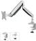 Monitor mount, silver-coloured, adjustable arm, desk clamp for attachment. Suitable for monitors. Adaptable height and tilt.