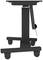 Black Height-Adjustable Trolley with Four Castors, Suitable for Use in Offices or Presentation Rooms.