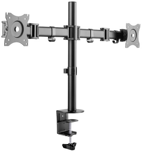 <br> Neomounts<br> NM-D135DBLACK<br> <br> Monitor desk mount<br> 2 Display(s)<br> 25,4 cm (10") - 68,6 cm (27")<br> Black<br> Tiltable, Swivelling<br>