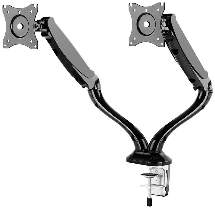 Neomounts Monitor desk mount NM-D500DBLACK 2 Display(s) 25,4 cm (10") - 68,6 cm (27") Black Tiltable, Swivelling-1