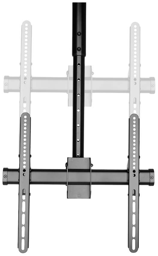 Wall mount for attaching a television, with adjustable arms and mounting slots, against a white background.