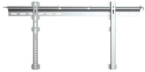 Metallic TV wall mount with adjustable arms and multiple mounting points. Suitable for fixing flat-screen televisions.