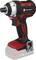 Cordless drill in red and black, branded with 'TOOLCRAFT'. Suitable for DIY tasks, featuring an ergonomic handle and 20V battery.