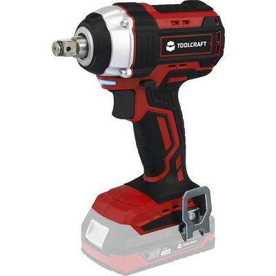 Cordless Impact Driver in Red and Black. Suitable for heavy-duty work, with a robust handle and a screwdriver attachment for versatile use.