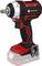 Cordless Impact Driver in Red and Black. Suitable for heavy-duty work, with a robust handle and a screwdriver attachment for versatile use.