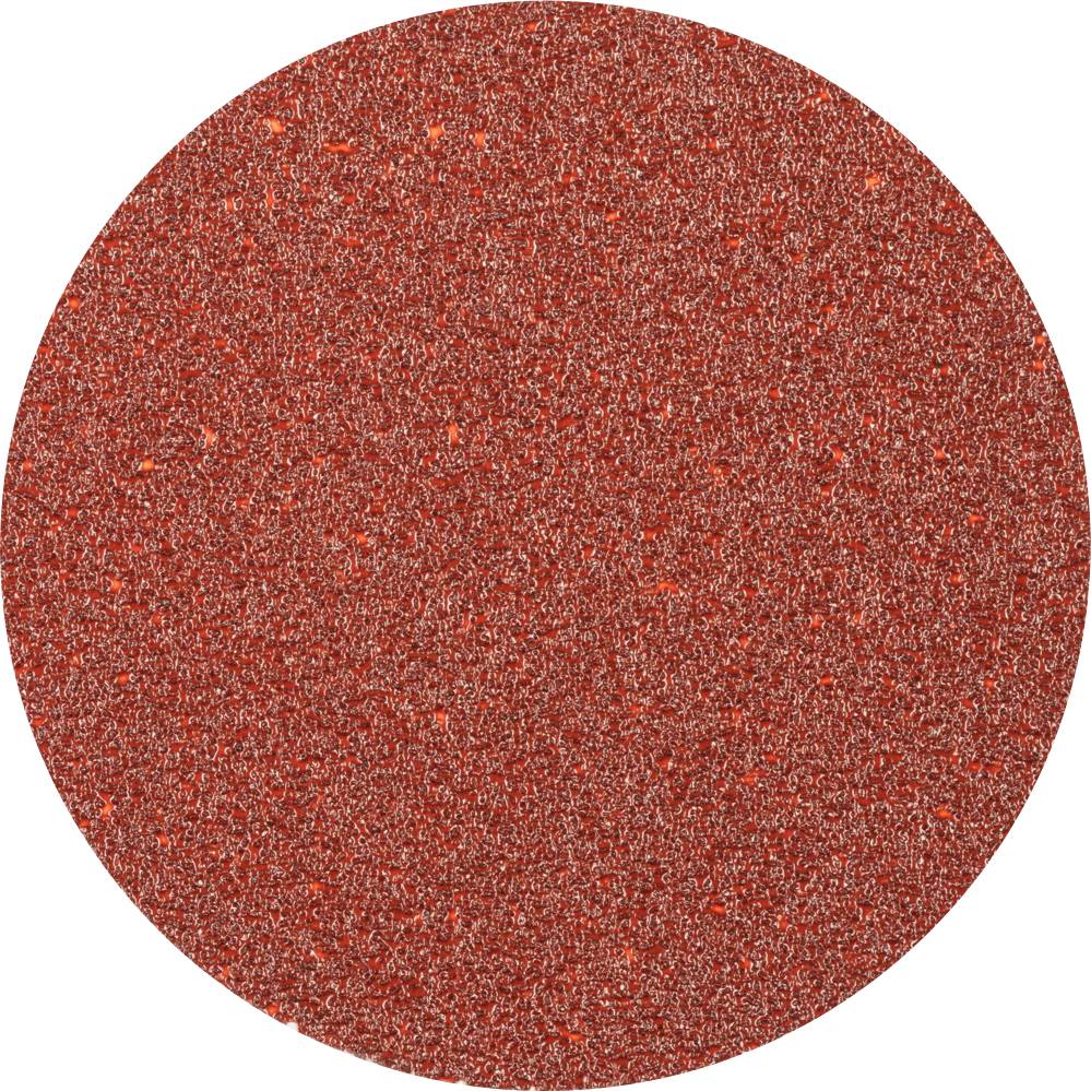 A round, red sanding disc with a uniform, granular structure. Suitable for various sanding projects.