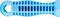 Blue plastic handle in an elongated shape with a non-slip ribbed texture.