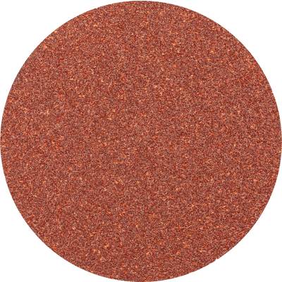 Red sandpaper in an oval shape, with a uniformly rough texture. Ideal for smoothing surfaces in woodworking or metalworking.