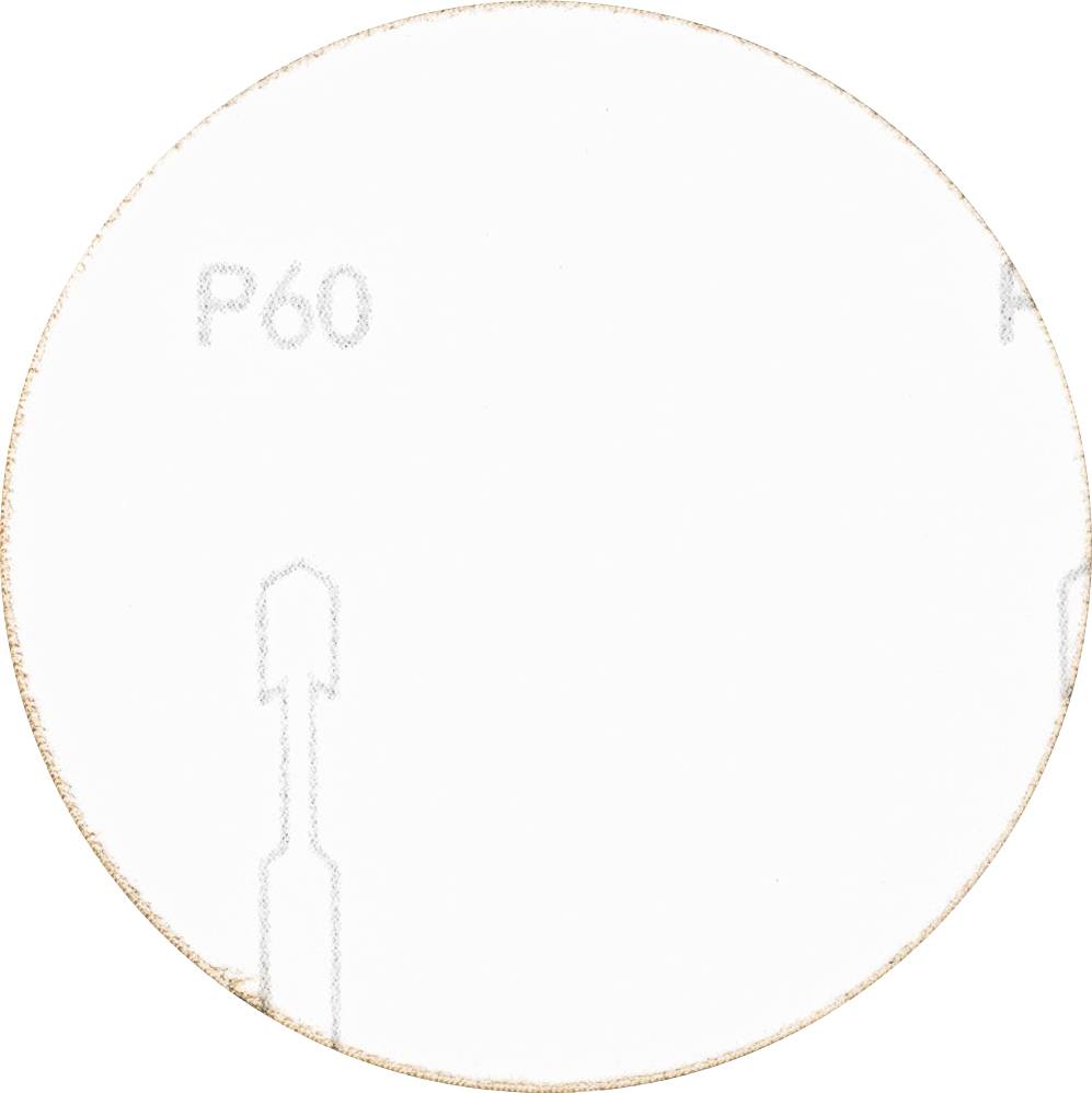 Circular sandpaper with the marking 'P60' indicates the grade of the paper.