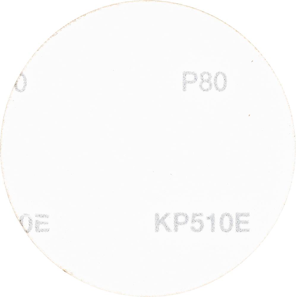 Round sandpaper disc with the marking 'P80' and 'KP510E'.