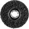 A round grinding wheel with a coarse, sponge-like structure. It has a central hole surrounded by screw holes.