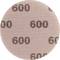 Round piece of sandpaper printed with grit '600', evenly distributed across the entire surface.