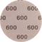 Round sandpaper attachment with a grit of '600', evenly printed and brown-grey coloured.