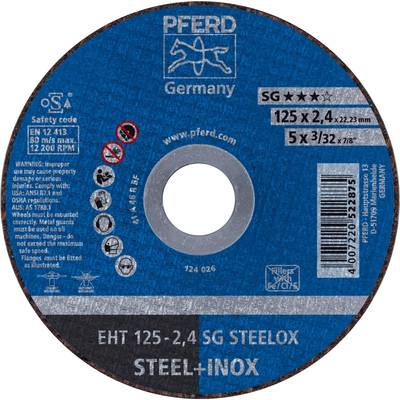 PFERD SG STEELOX 61331432 Cutting disc (straight) 125 mm 25 pc(s) Stainless steel, Steel