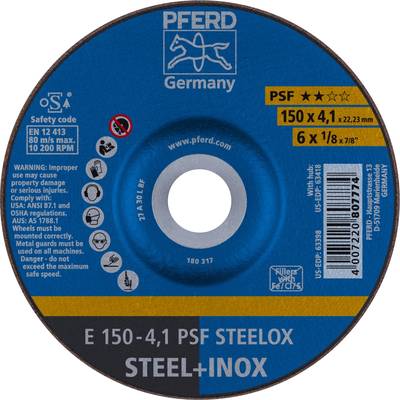 PFERD 62015520 Psf Steelox Grinding disc (off-set) Diameter 150 mm Bore diameter 22.23 mm  10 pc(s)