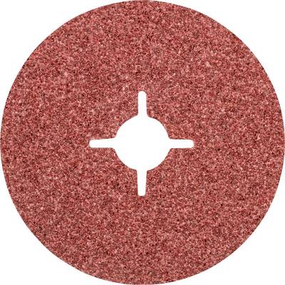 A red floor pad with a cross-slotted pattern in the centre, commonly used for floor cleaning or polishing.