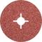 A red floor pad with a cross-slotted pattern in the centre, commonly used for floor cleaning or polishing.