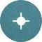 Blue sanding paper in a circular shape with a cross-shaped slot in the middle, used for sanding work on various surfaces.