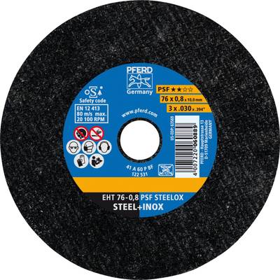 PFERD PSF STEELOX 65508109 Cutting disc (straight) 76 mm 25 pc(s) Stainless steel, Steel