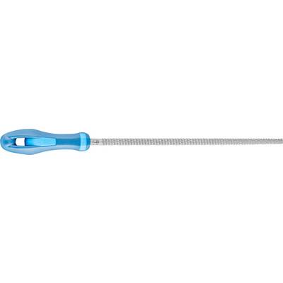 Blue screwdriver with a long, narrow blade. Suitable for tight or hard-to-reach spaces.<br><br>Note: This translation is already in British English, as the terminology and phrasing are consistent with standard British English usage.