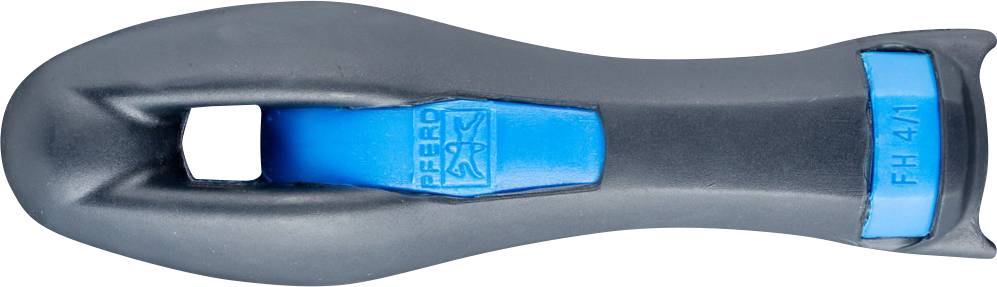 A blue handle with a black casing, presumably a tool handle. Marking 'PEBO FH 4/1' visible.