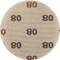 Circular sandpaper sheet with 80-grit, identifiable by brown '80' markings on the surface.